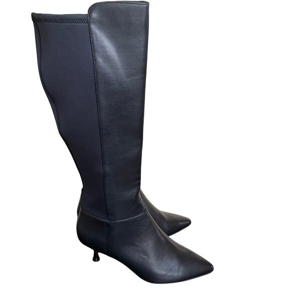 Kenneth Cole Blossom 50 Leather Knee High Kitten Heel Stretch Boots Womens 7.5